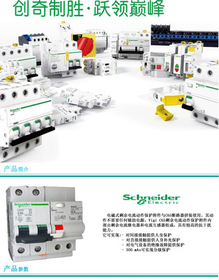 【施耐德 漏电断路器 C65N 4P C6A Vigi C65N ELE 漏电保护空开】价格,厂家,图片,低压断路器,乐清市神马电器-